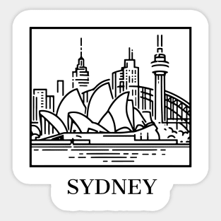 sydney line art illustration white background Sticker